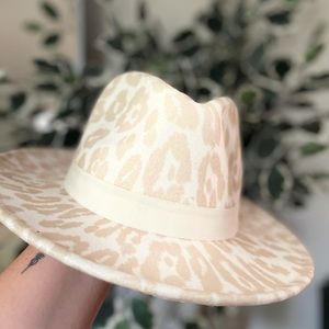 Cheetah print felt hat
